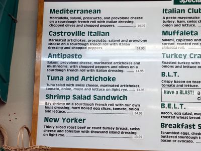 Zoccoli's Delicatessen menu 1